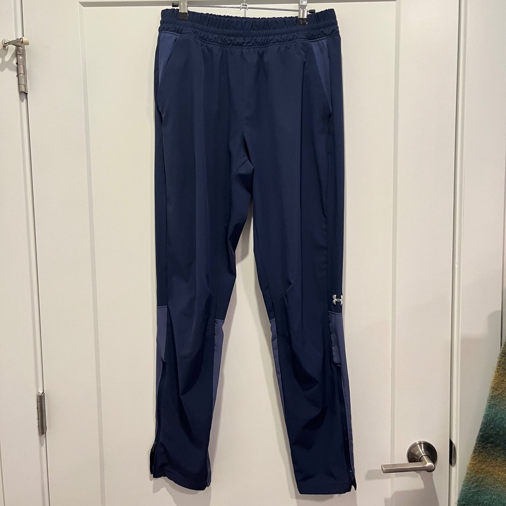 Under Armour Squad Warm-Up Pants Navy Blue Athletic Joggers Mens Medium 1306060